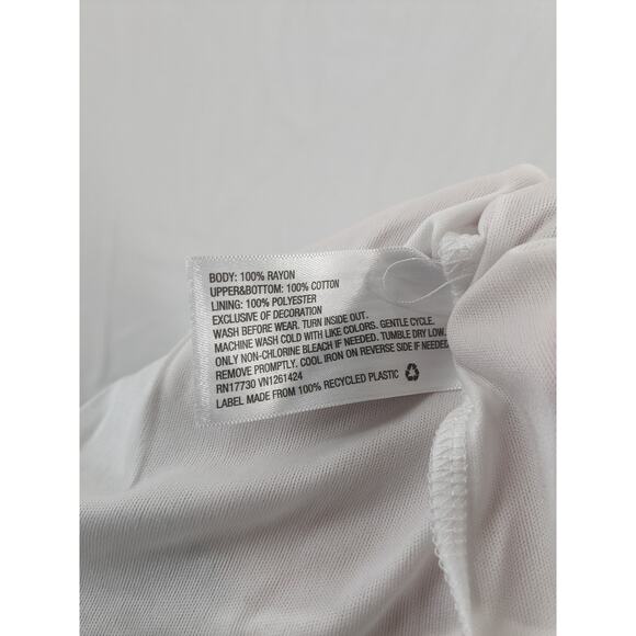 Art Class Dress Eyelet Woven White XL Flower Girl Wedding Spaghetti Strap Tiered - Picture 4 of 6